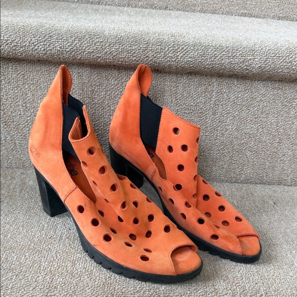 Arche Vibrant Orange Cutout Heels